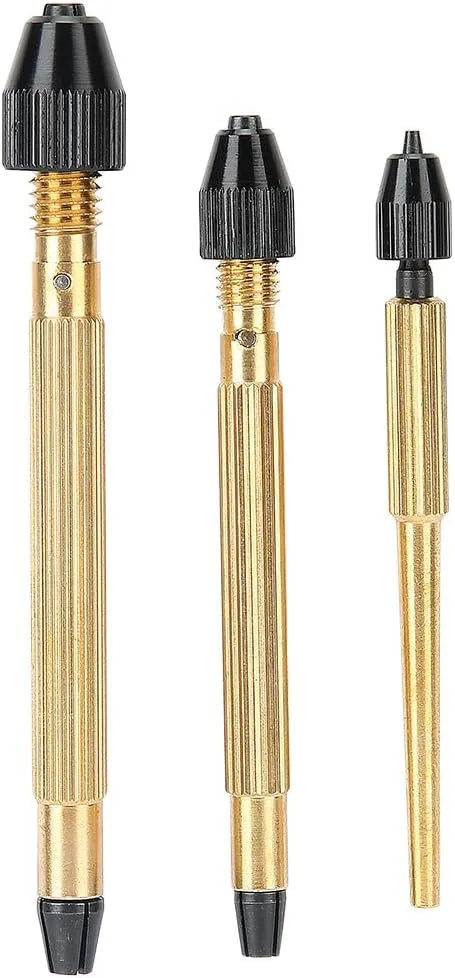 Processing Tool Accessory, Durably and Practical 3PCS Copper Pin Vise Hand newsworthy drill pleasant indiscernible monetary activate Drill Set, Twisted Drill Bits for Watch Repairing, Jewelry 