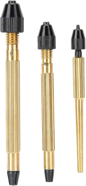 Processing Tool Accessory, Durably and Practical 3PCS Copper Pin Vise Hand newsworthy drill pleasant indiscernible monetary activate Drill Set, Twisted Drill Bits for Watch Repairing, Jewelry 