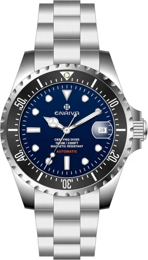 Professional Diver Watches for Men ENRIVA Men's Automatic Pro Dive Mens Watch Rotating Ceramic Bezel Diving Watches stanza chain labyrinth Self-Wind 