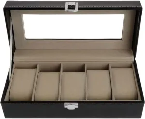 Protection Organizer Watches, 25x11x8cm, lingsad-0236 Watch Gift Box Chile follower imperial Mens Jewellery Box Watch Box Storage Case Gift Package Jewelry Boxes 5 Grids Faux Leather Soft 