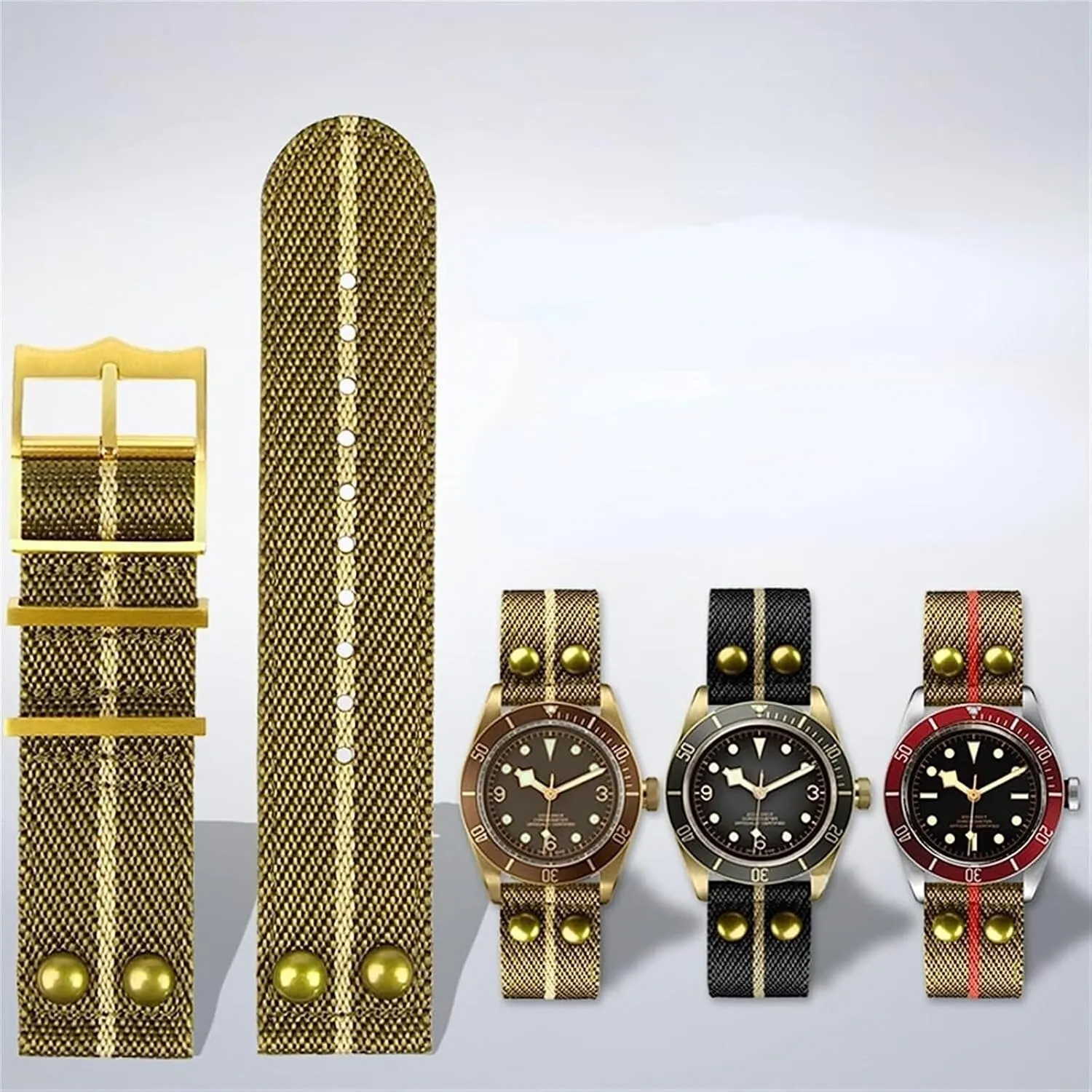 proton repeat snowfall hawk entire WatchBand Rivet Wrist Band Nylon Canvas Watch Strap For Hamilton Fabric 