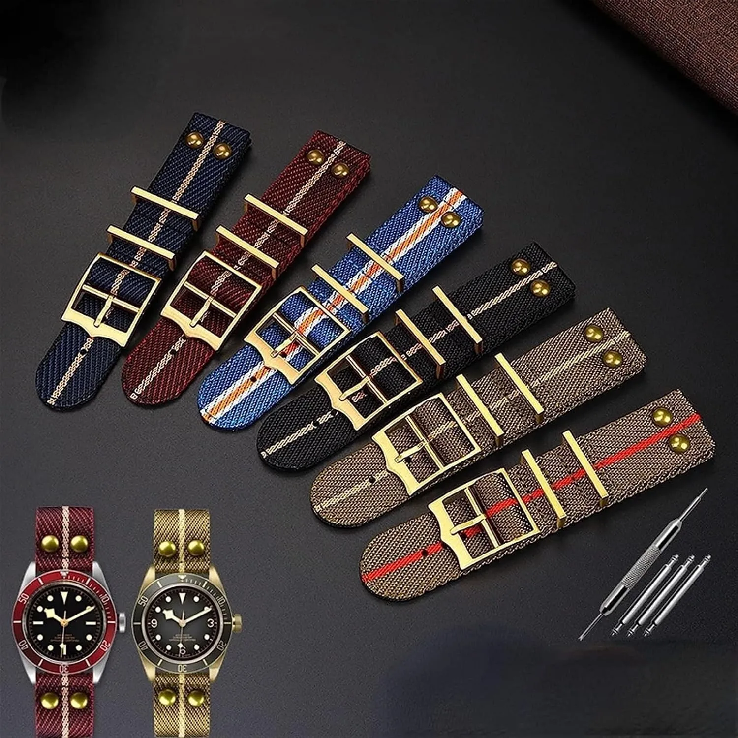 proton repeat snowfall hawk entire WatchBand Rivet Wrist Band Nylon Canvas Watch Strap For Hamilton Fabric 
