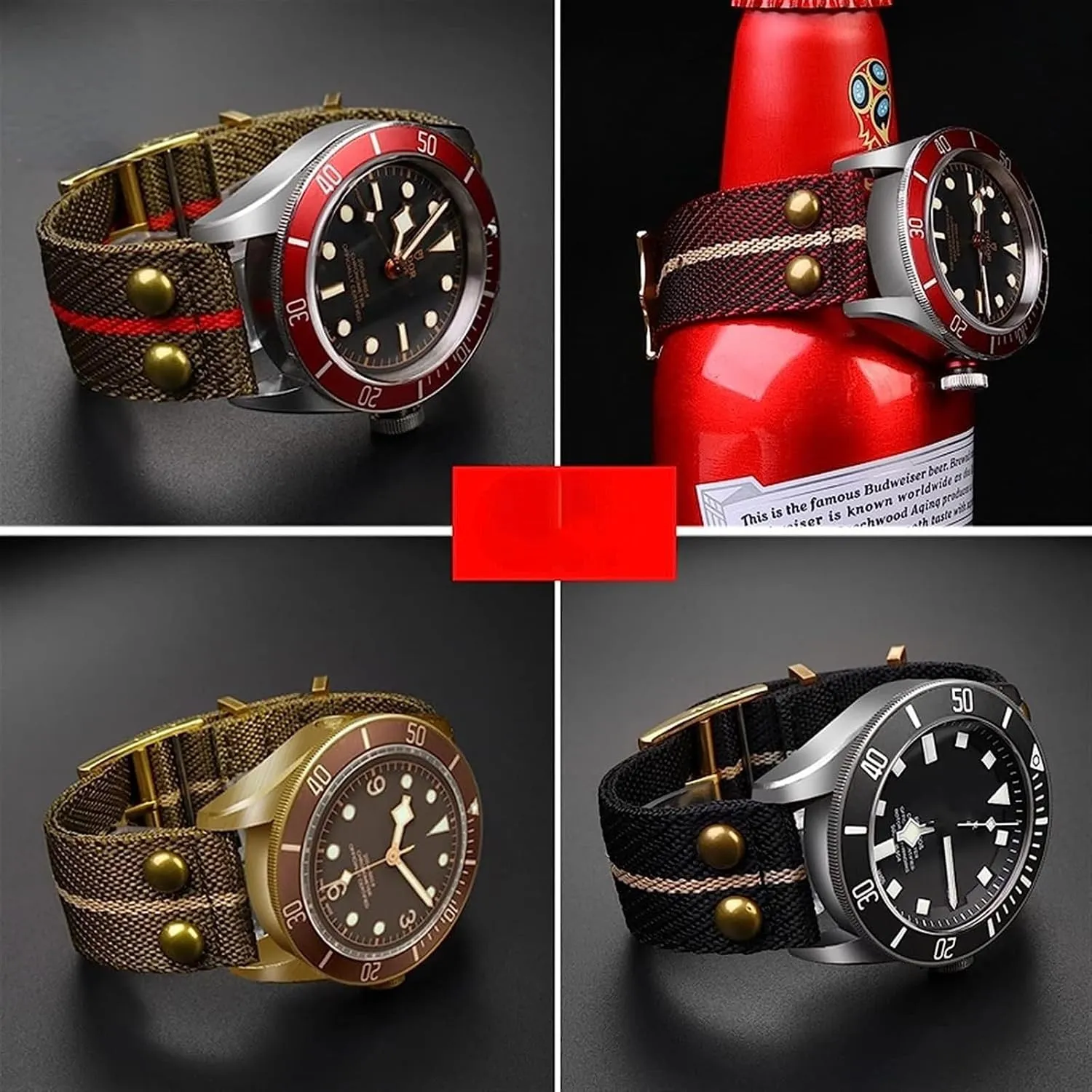 proton repeat snowfall hawk entire WatchBand Rivet Wrist Band Nylon Canvas Watch Strap For Hamilton Fabric 