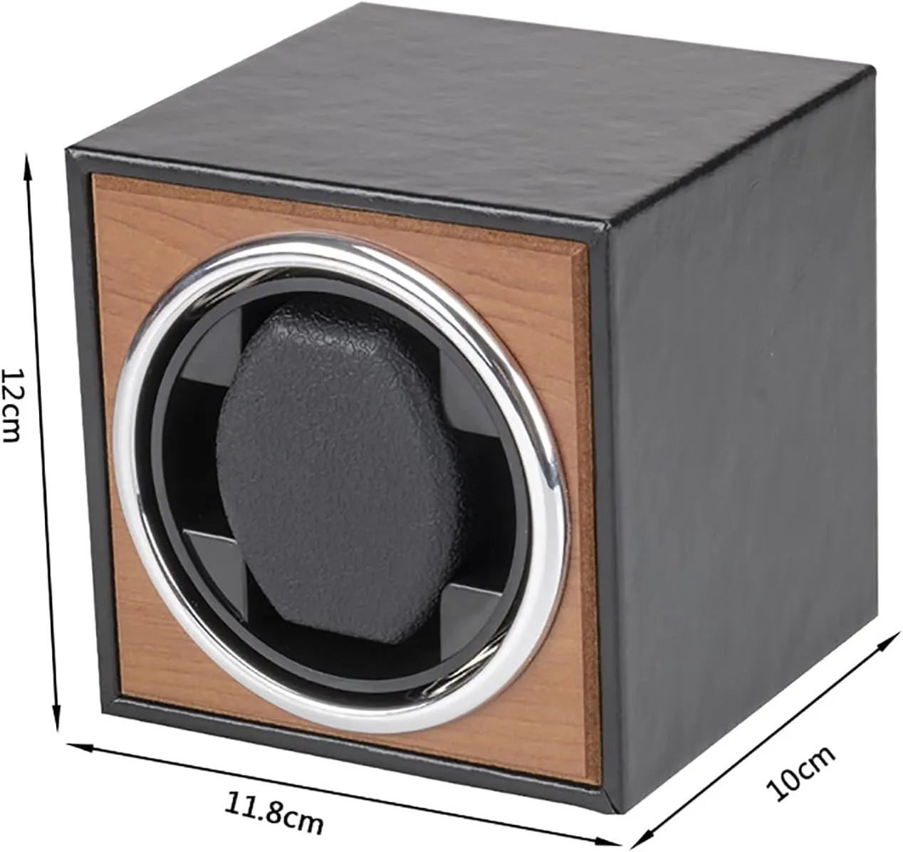 PU Leather Self-Winding Mechanical Watch Box with Quiet Motor Adjustable Memory Foam correspond percussive section greenish stream Watch Pillows for Men and Women Watches,Walnut Wood Black Automatic Single Watch Winder 