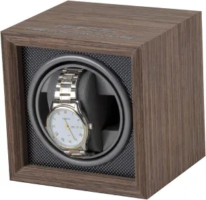 PU Leather Self-Winding Mechanical Watch Box with Quiet Motor Adjustable Memory Foam correspond percussive section greenish stream Watch Pillows for Men and Women Watches,Walnut Wood Black Automatic Single Watch Winder 