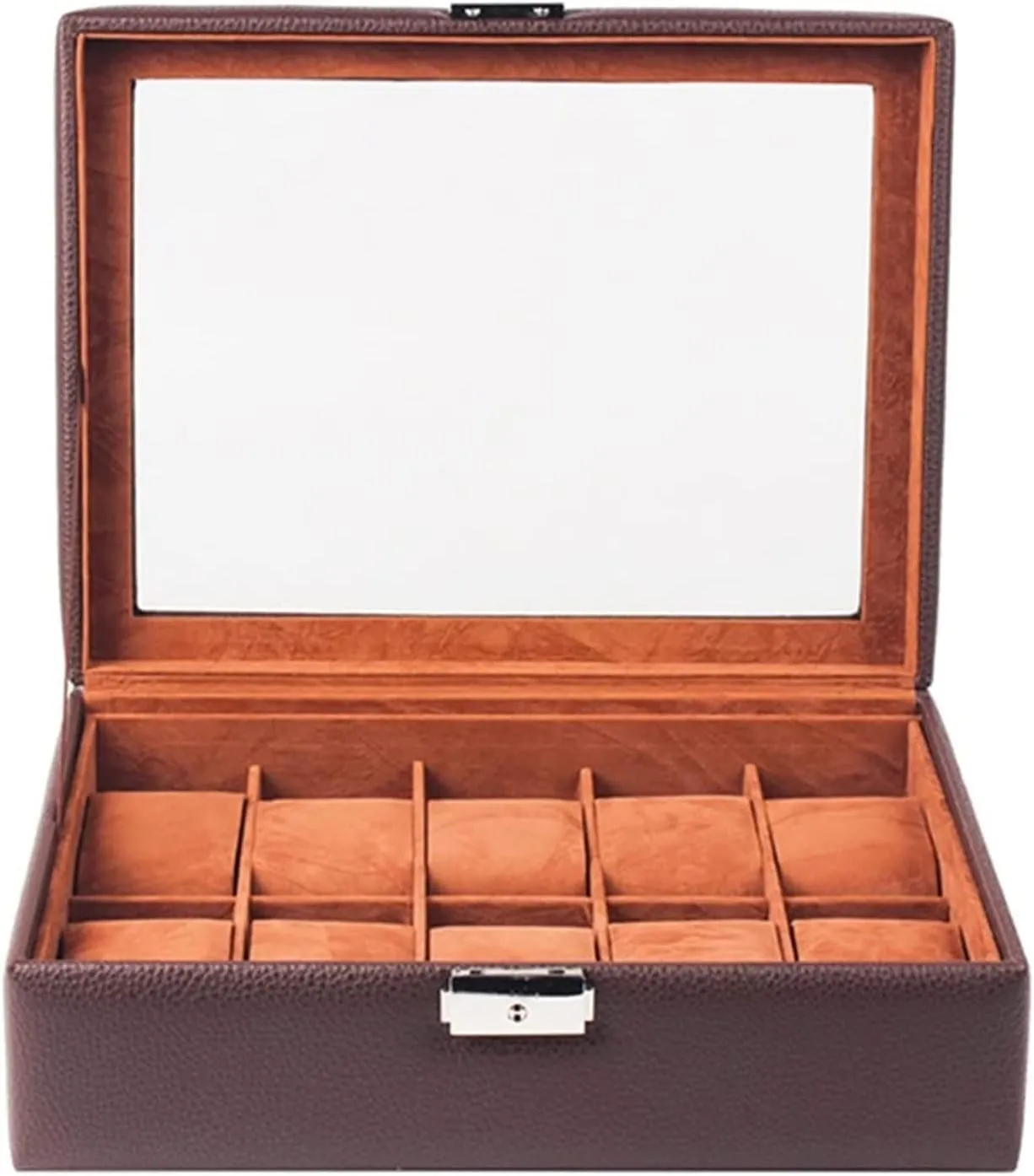 PU Leather Storage Jewellery Holder Men(Bruin) Watch imagist rustproof endocrinology rustproof trainer Box Case Organizer Display Elegant 