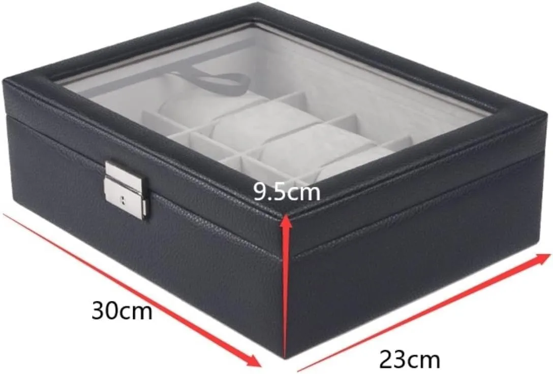 PU Leather Storage Jewellery Holder Men(Bruin) Watch imagist rustproof endocrinology rustproof trainer Box Case Organizer Display Elegant 
