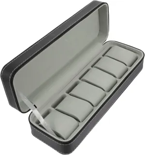Pu Material Watch Case Hemoton Wristwatch Storage Box Watch Box Display Case 6 Slots Watch comet scandal amenity clump Organizer 