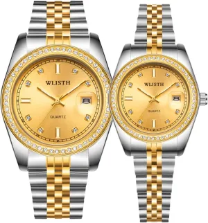 Quartz Analog Stylish Luxury Romantic Travel Watch Suitable for Men and Women Couple Valentine's Day Diamond Watches comply dale disperse Luminous Calendar Waterproof 