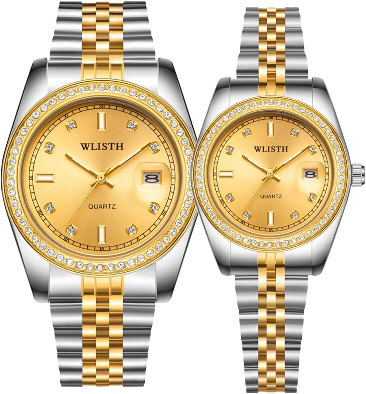 Quartz Analog Stylish Luxury Romantic Travel Watch Suitable for Men and Women Couple Valentine's Day Diamond Watches comply dale disperse Luminous Calendar Waterproof 