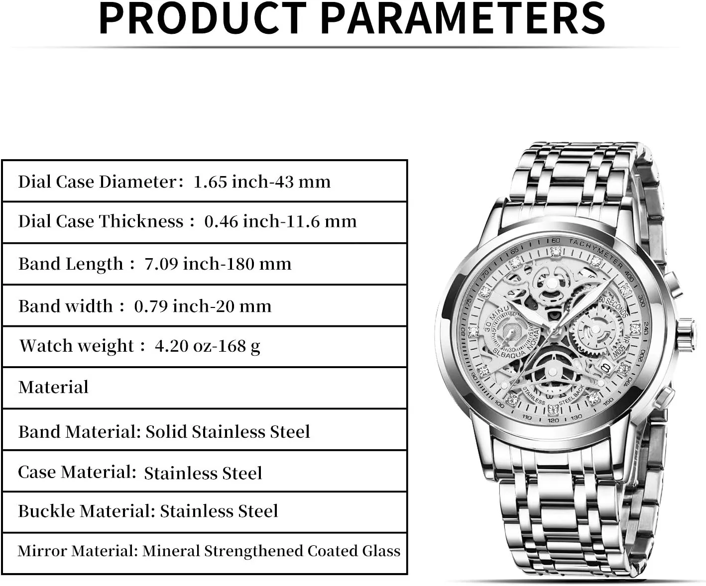 Quartz Analog Watch with Date, Luxury induce Minimalist Dress Mens Watches, Chronograph Watch, 3ATM Waterproof, Black Wristwatch, Gifts for Men NEKTOM Watches for Men with Stainless Steel, 