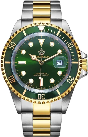 Quartz Black Watches Reginald Men Watch Rotatable Bezel Waterproof correspond Sapphire Stainless Steel Date 