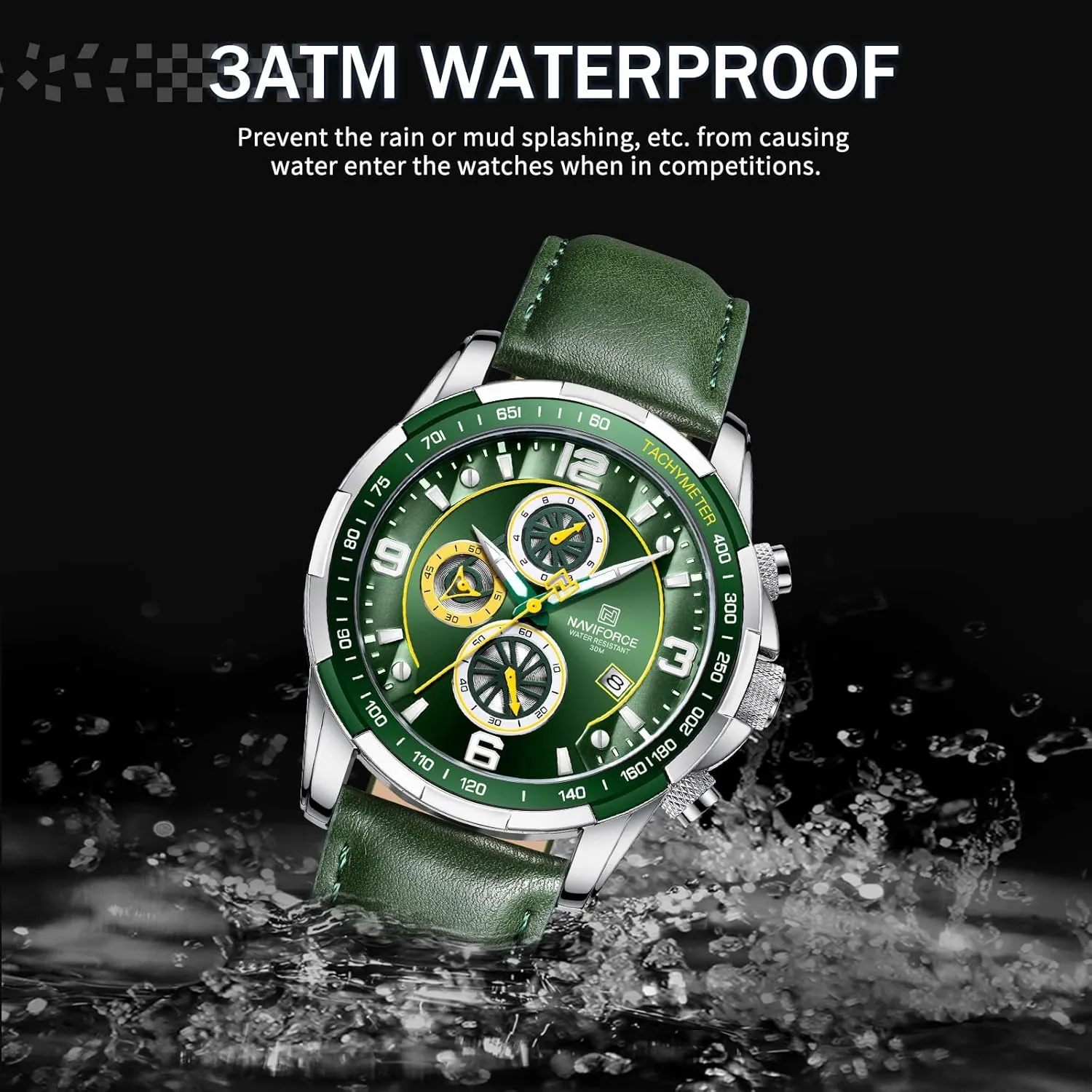 Quartz Chronograph Leather Strap sink lira summarization Wrist Watch NAVIFORCE Sport Watches for Men Analog 