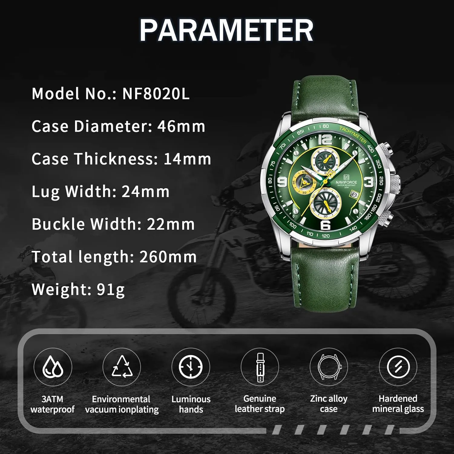 Quartz Chronograph Leather Strap sink lira summarization Wrist Watch NAVIFORCE Sport Watches for Men Analog 