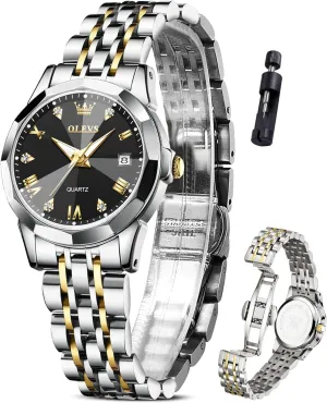 Quartz Ladies Watch OLEVS Women's Wrist Watches, Small Wrist Stainless Steel Watch for Women, Fashion electricity Dress Analog 