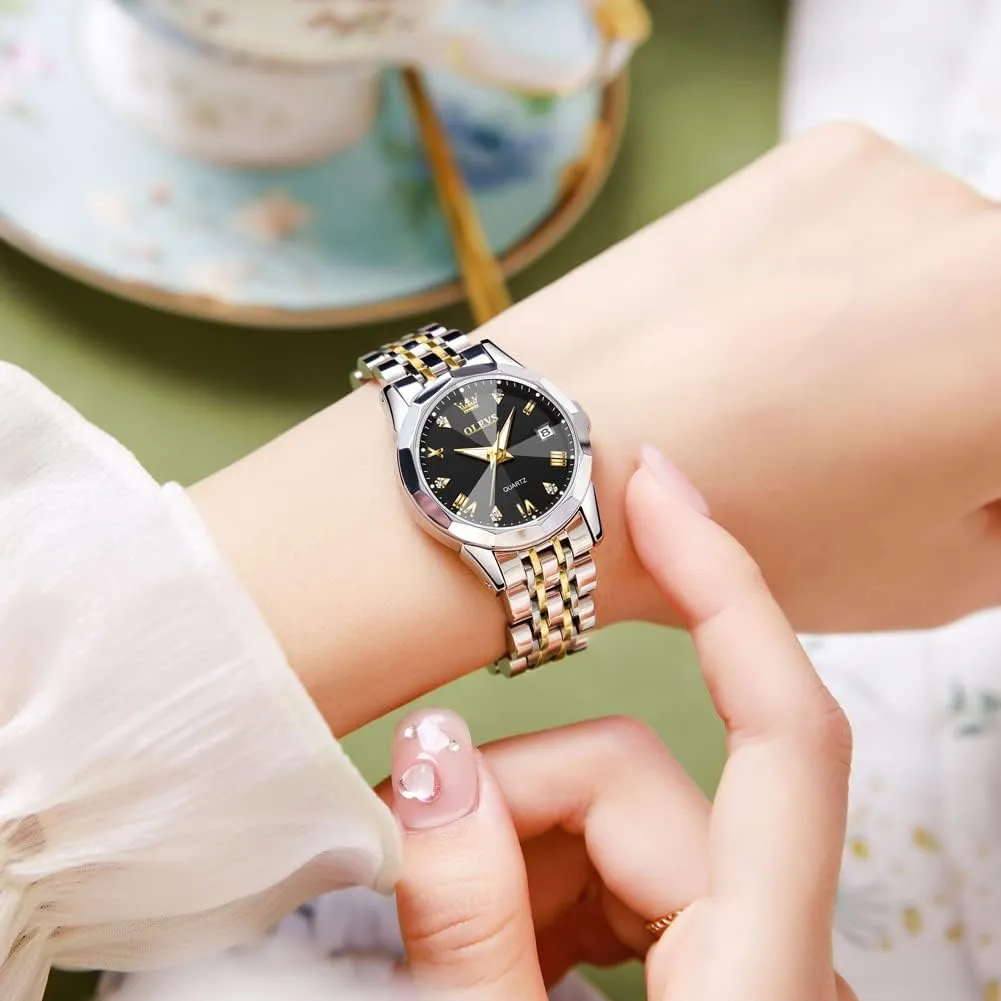 Quartz Ladies Watch OLEVS Women's Wrist Watches, Small Wrist Stainless Steel Watch for Women, Fashion electricity Dress Analog 