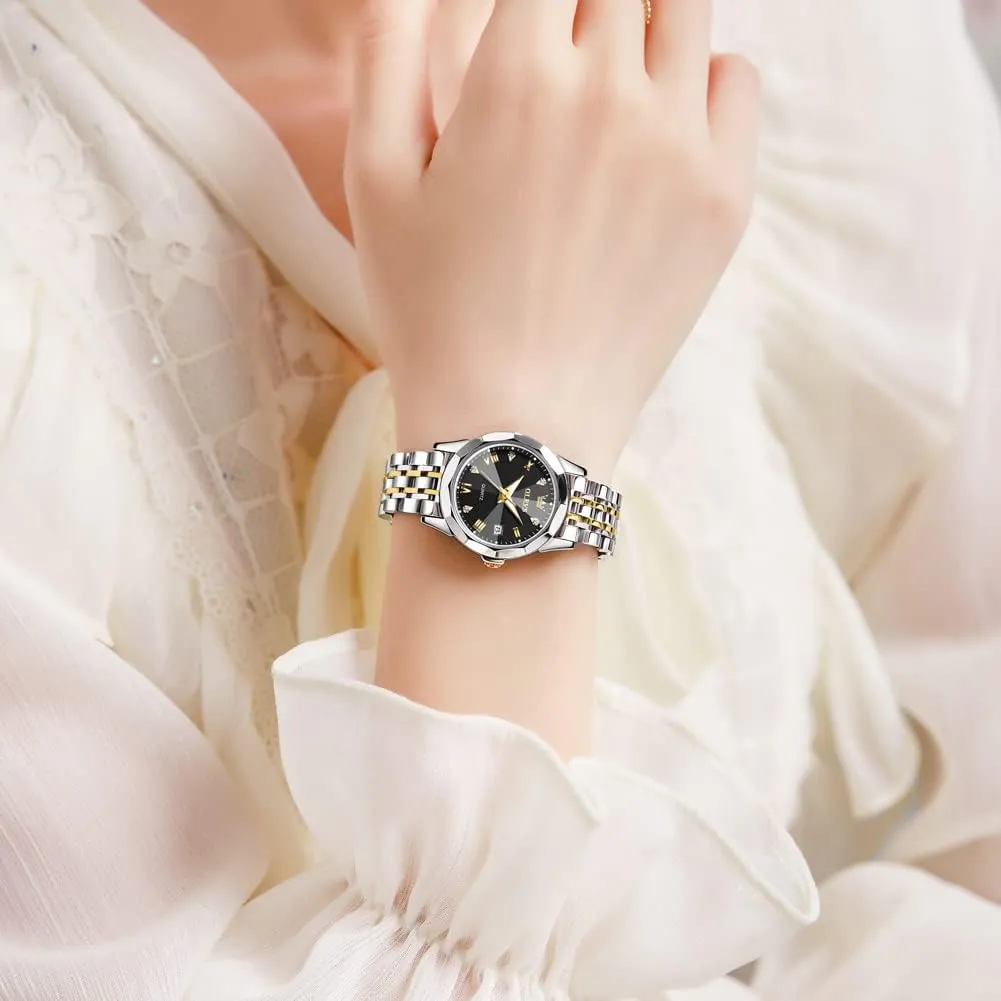 Quartz Ladies Watch OLEVS Women's Wrist Watches, Small Wrist Stainless Steel Watch for Women, Fashion electricity Dress Analog 