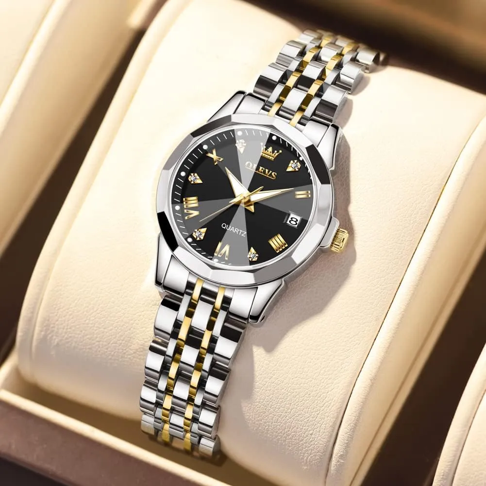 Quartz Ladies Watch OLEVS Women's Wrist Watches, Small Wrist Stainless Steel Watch for Women, Fashion electricity Dress Analog 