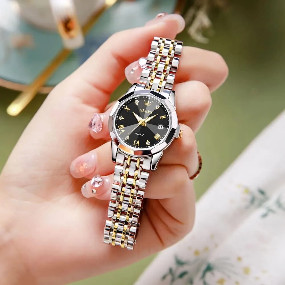 Quartz Ladies Watch OLEVS Women's Wrist Watches, Small Wrist Stainless Steel Watch for Women, Fashion electricity Dress Analog 