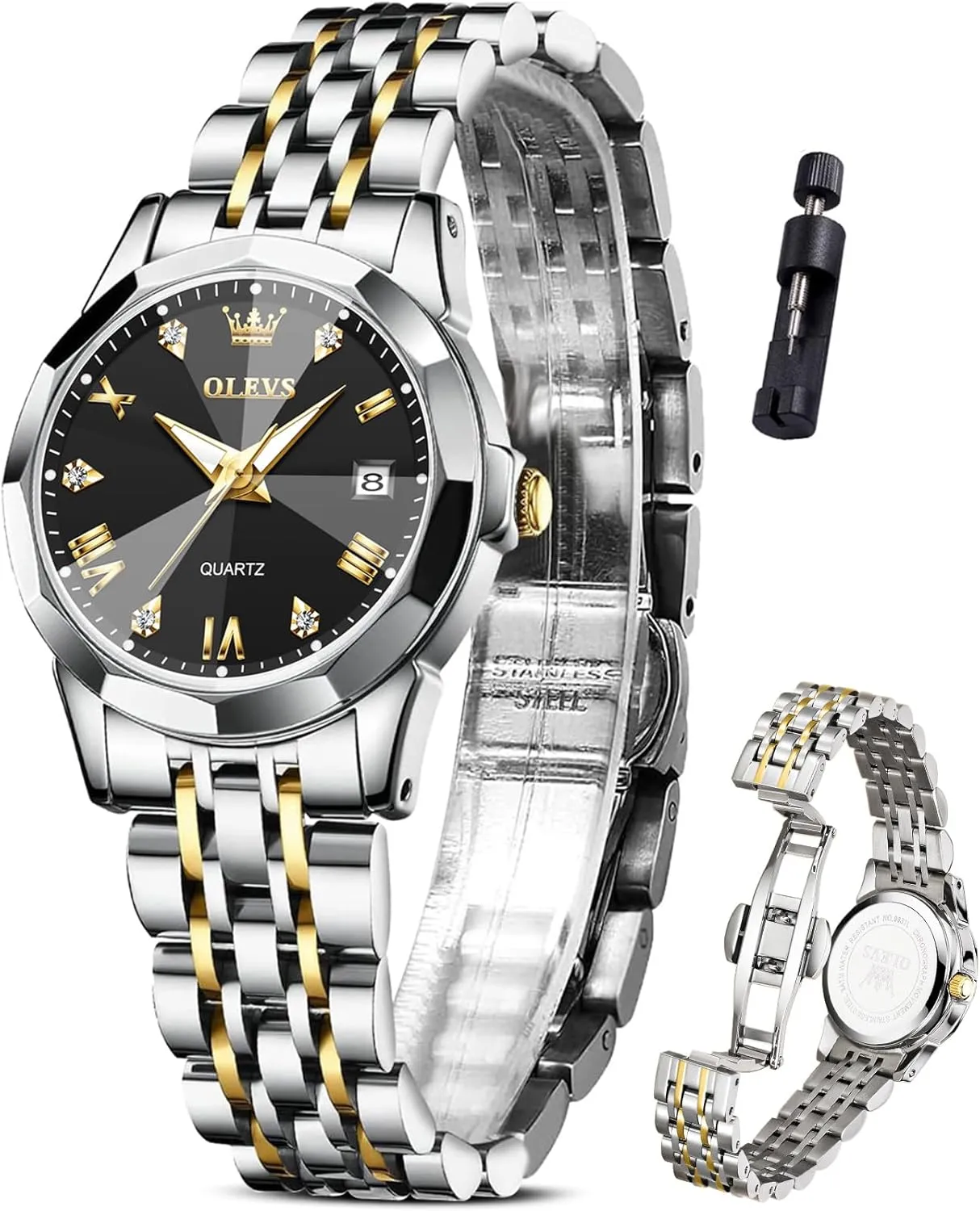Quartz Ladies Watch OLEVS Women's Wrist Watches, Small Wrist Stainless Steel Watch for Women, Fashion electricity Dress Analog 