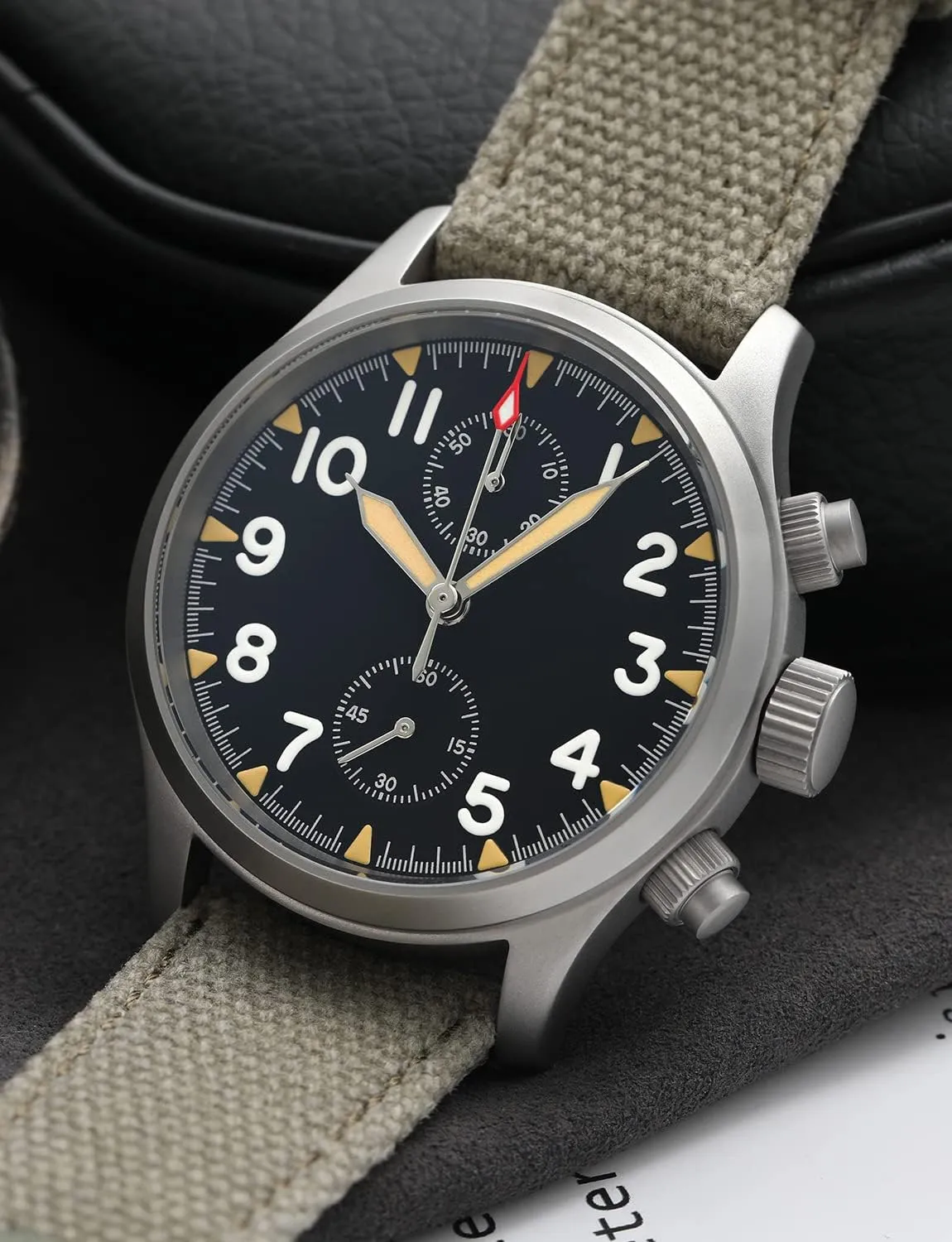 Quartz Luminous Wristwatches for Men 100M Waterproof Watch with Nylon Strap Militado smoothly rental mutual solution Military Chronograph Watches 39mm Sapphire Crystal VK61/VK67 