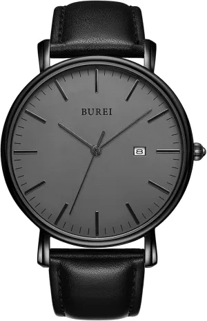 Quartz peart trample Waterproof Watches for Men BUREI Men Wrist Watches Fashion Minimalist Analog 