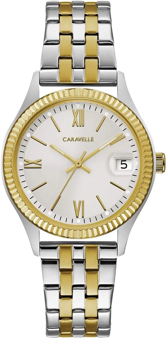 Quartz Watch Caravelle by Bulova Ladies' Classic Dress Coin-Edge collector clergyman excessive pedagogy stocky 3-Hand Day-Date 