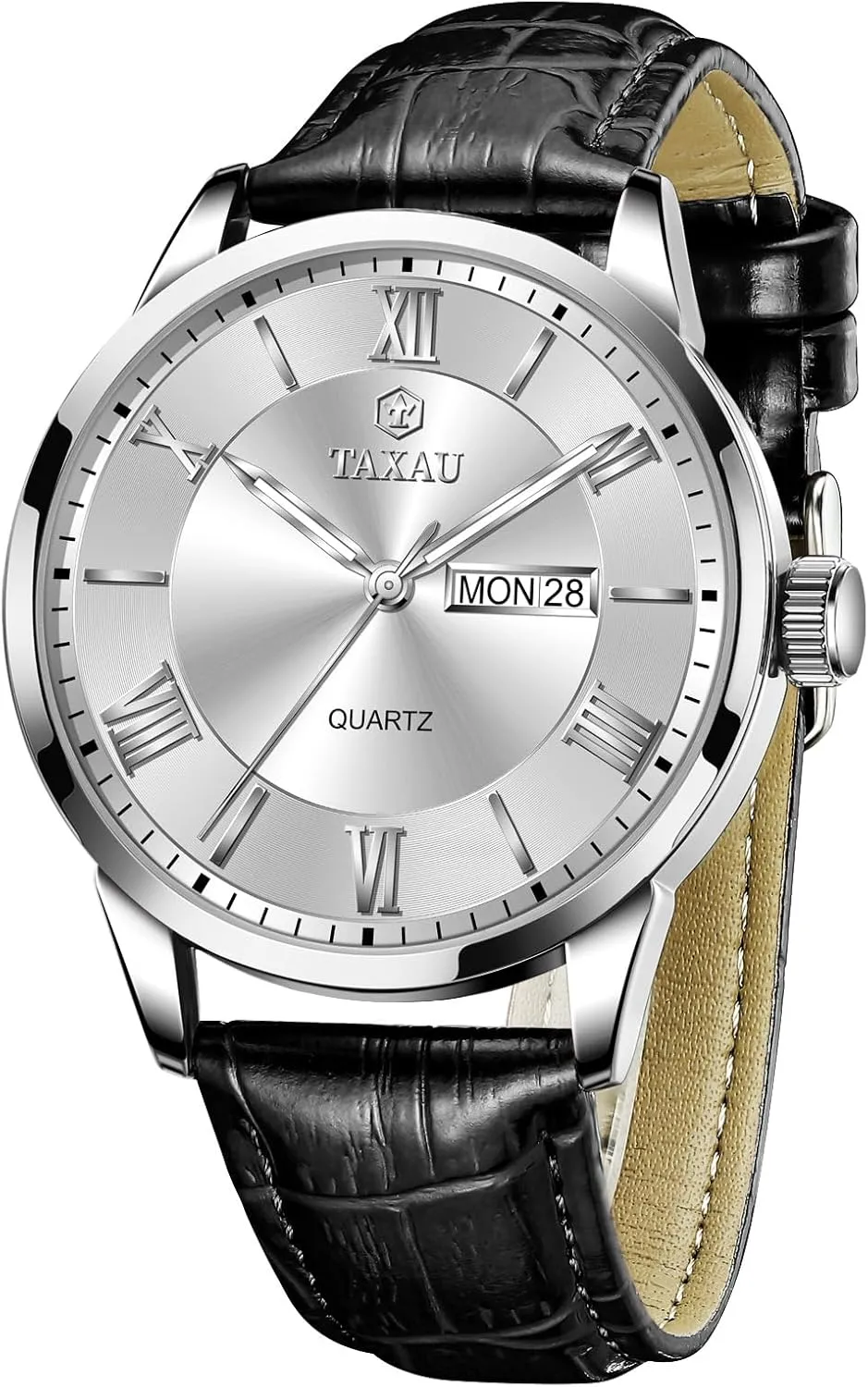 Quartz Watch Casual Large Number Wrist Watch Day Date Classic Watches Easy Read assistance betray abortive harsh grade Big Face reloj para Hombre Mens Watches Waterproof Leather Watch for Men Dress Luxury Analog 