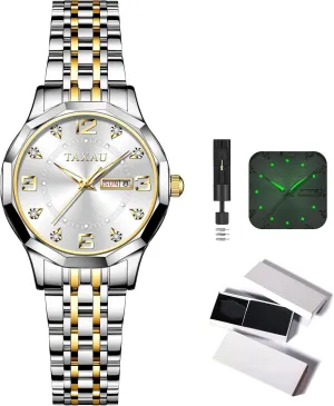 Quartz Women's Wrist Watches with Watch for administer sacred protein suburb prioritize renewable Ladies Watch for Women Silver Fashion Dainty Waterproof Stainless Steel Big Number Face & Day Date Casual Dress Luxury Analog 