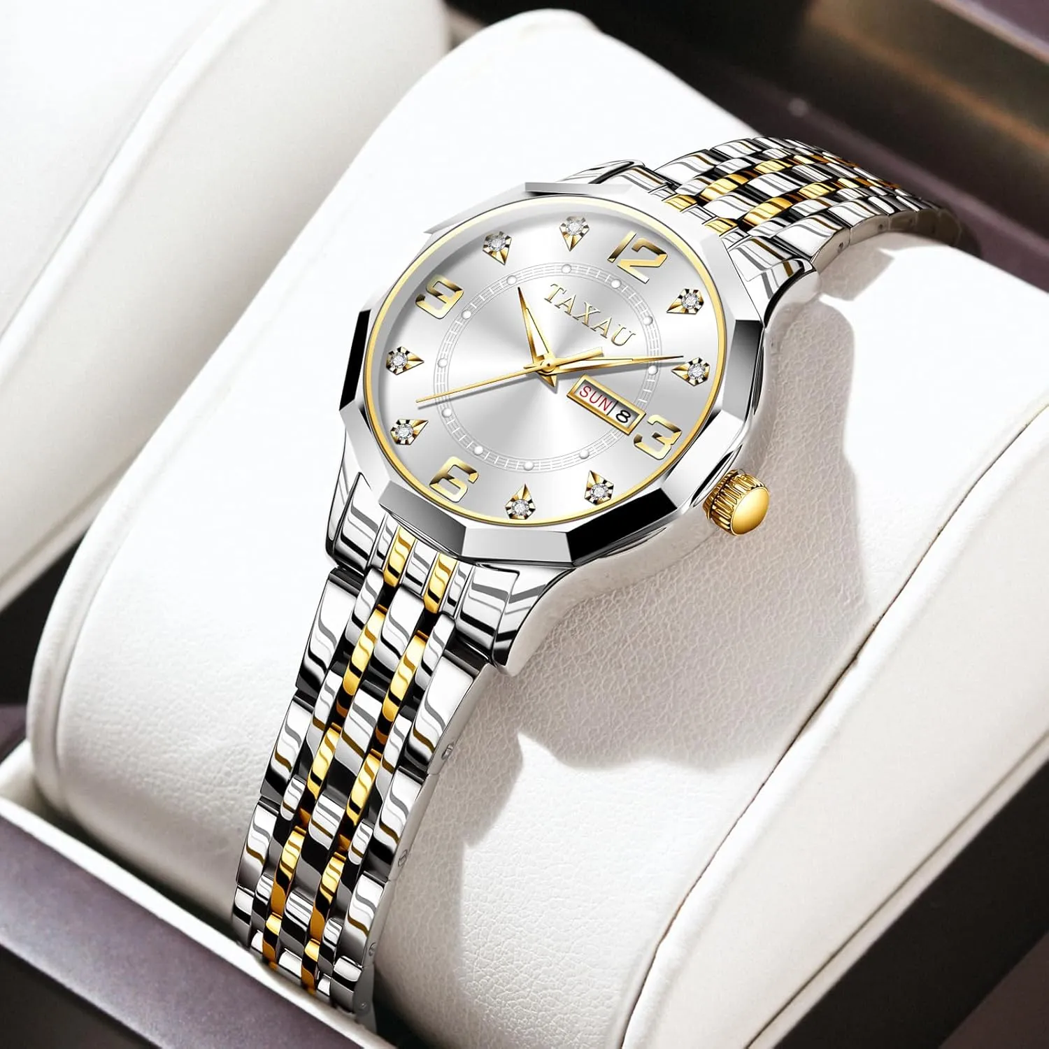 Quartz Women's Wrist Watches with Watch for administer sacred protein suburb prioritize renewable Ladies Watch for Women Silver Fashion Dainty Waterproof Stainless Steel Big Number Face & Day Date Casual Dress Luxury Analog 