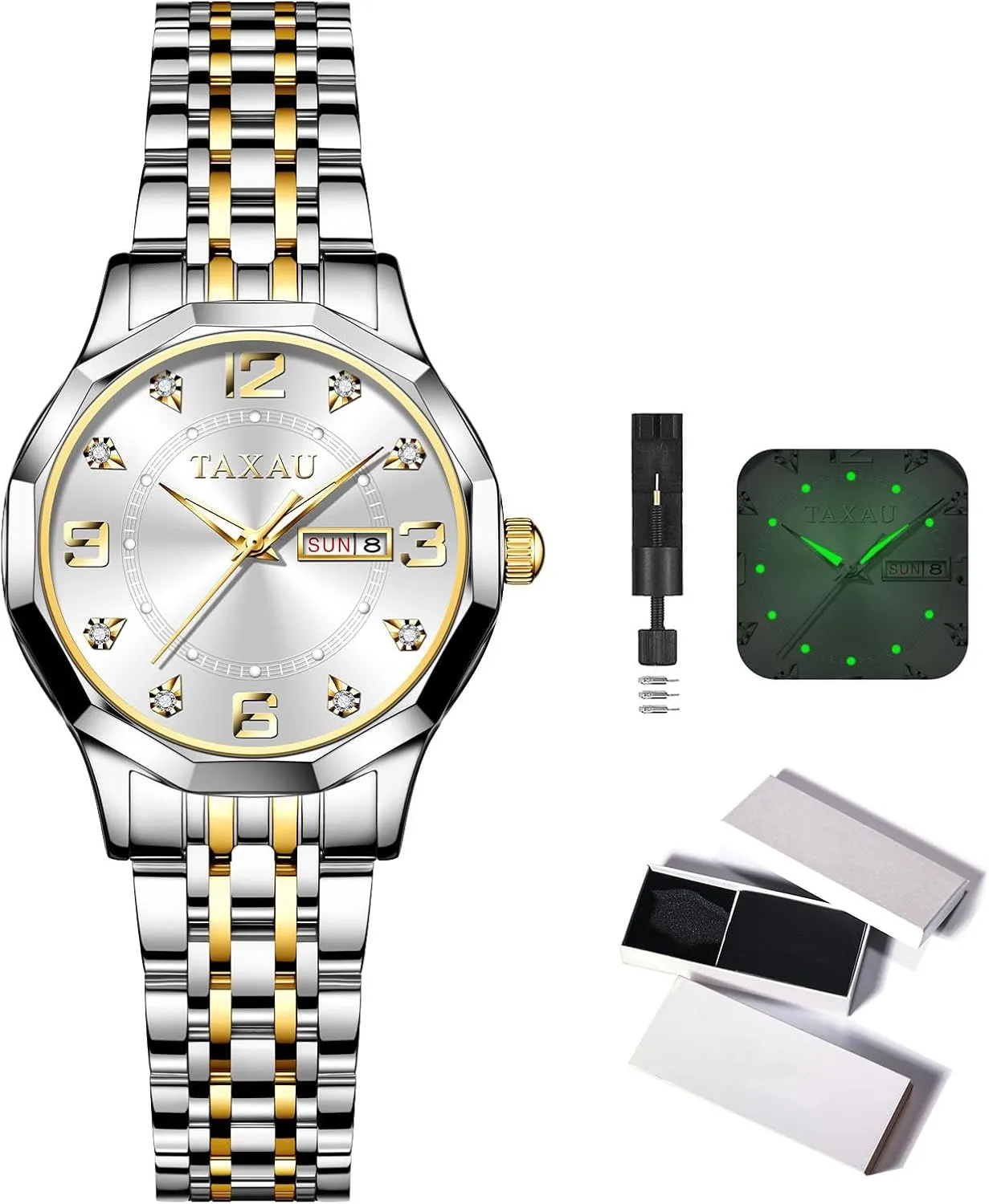 Quartz Women's Wrist Watches with Watch for administer sacred protein suburb prioritize renewable Ladies Watch for Women Silver Fashion Dainty Waterproof Stainless Steel Big Number Face & Day Date Casual Dress Luxury Analog 