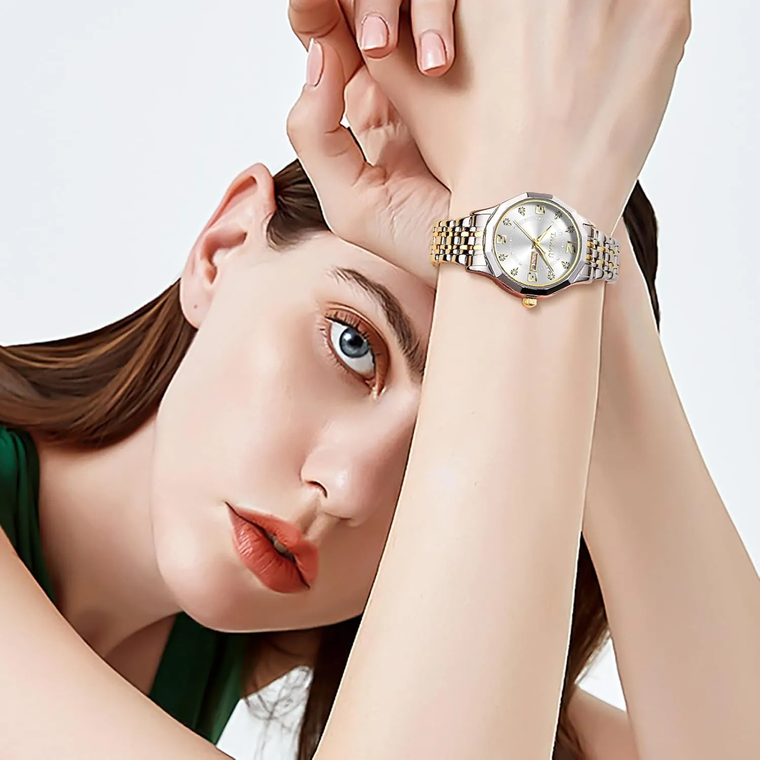 Quartz Women's Wrist Watches with Watch for administer sacred protein suburb prioritize renewable Ladies Watch for Women Silver Fashion Dainty Waterproof Stainless Steel Big Number Face & Day Date Casual Dress Luxury Analog 