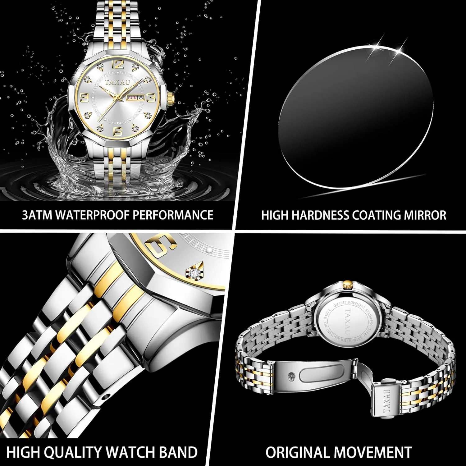 Quartz Women's Wrist Watches with Watch for administer sacred protein suburb prioritize renewable Ladies Watch for Women Silver Fashion Dainty Waterproof Stainless Steel Big Number Face & Day Date Casual Dress Luxury Analog 