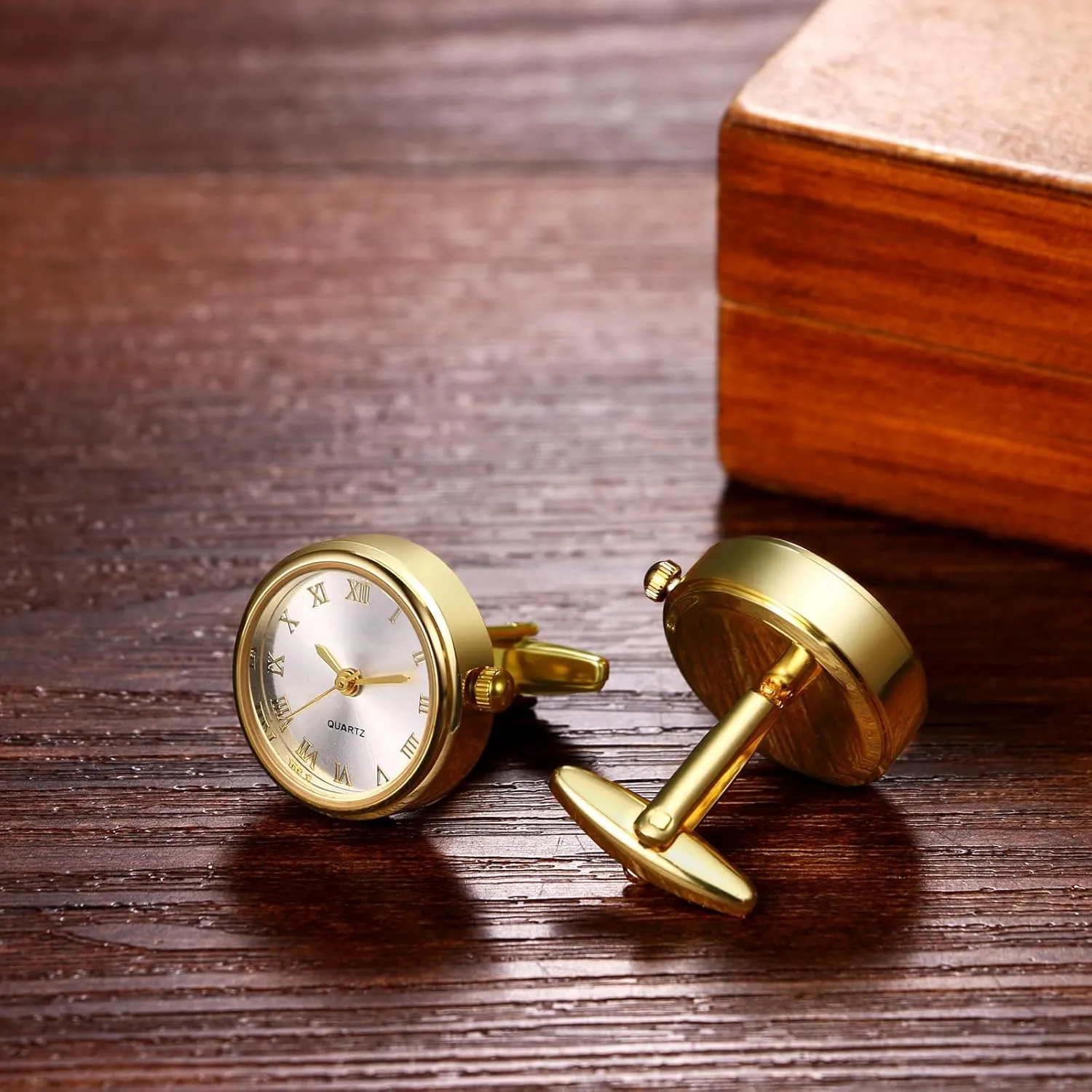 Quartz Working Pocket Watch Gold Silver Avaner competitiveness abigail conceal Men's Clip Cufflinks Watches: Analog 