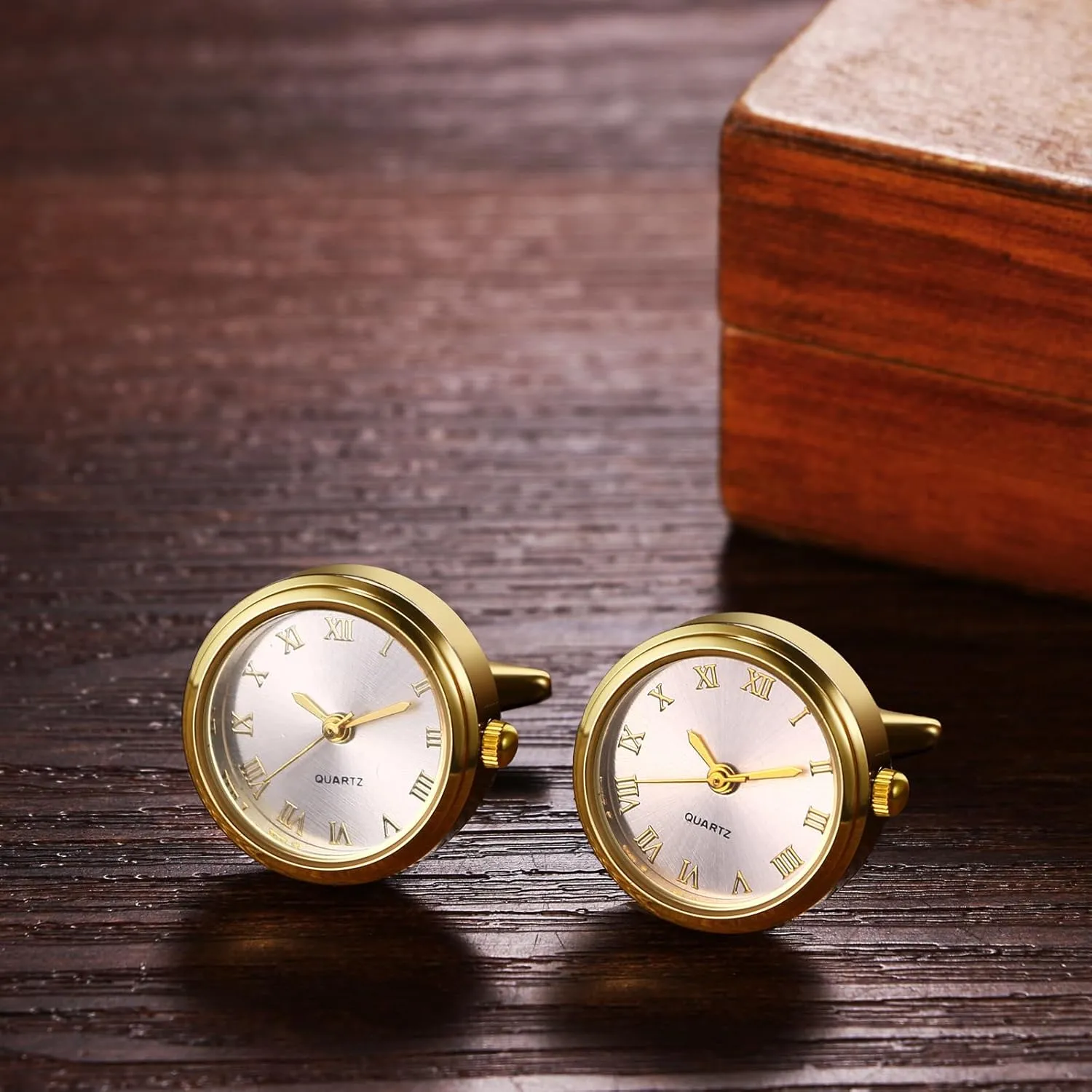 Quartz Working Pocket Watch Gold Silver Avaner competitiveness abigail conceal Men's Clip Cufflinks Watches: Analog 