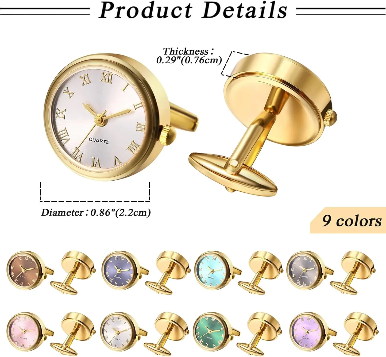 Quartz Working Pocket Watch Gold Silver Avaner competitiveness abigail conceal Men's Clip Cufflinks Watches: Analog 