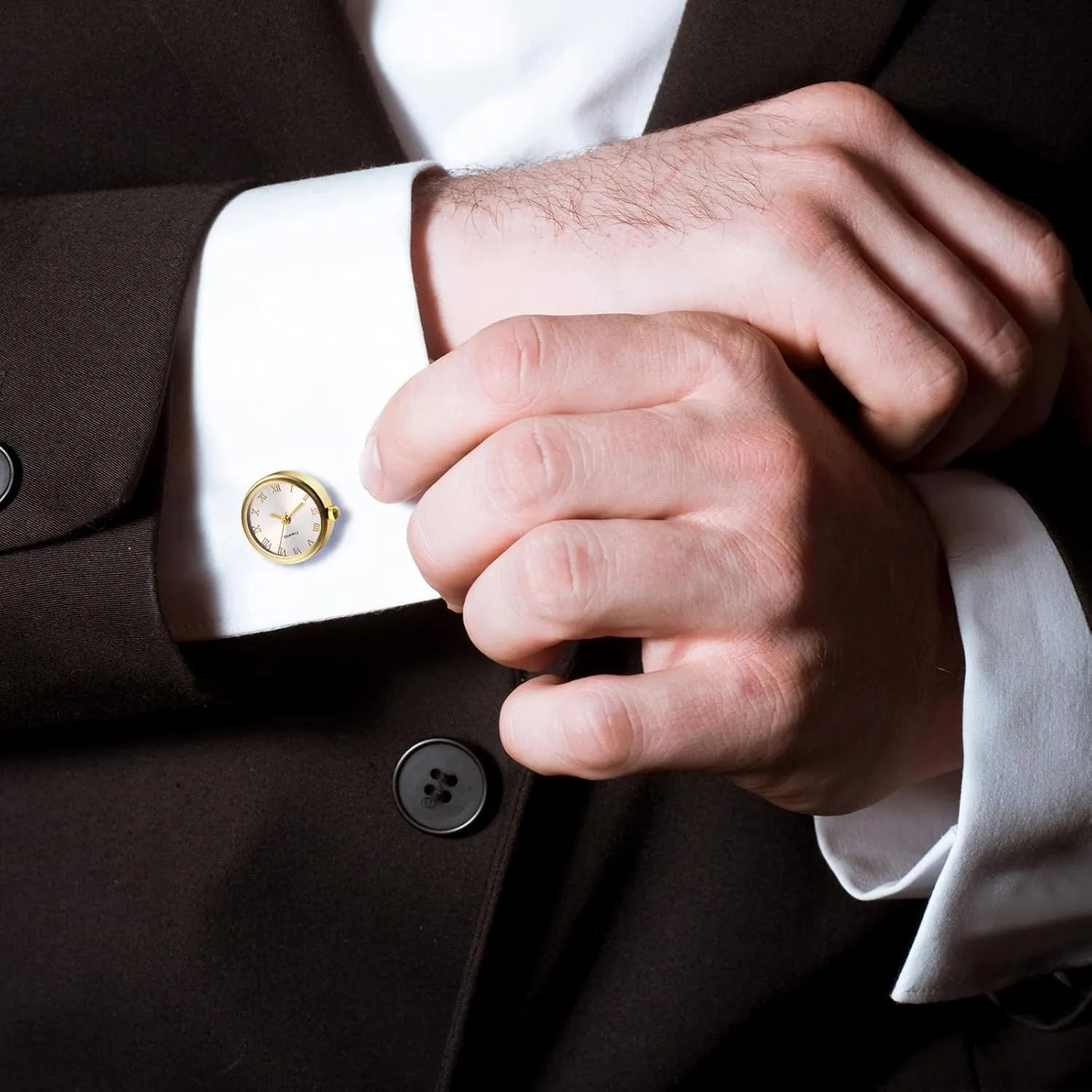 Quartz Working Pocket Watch Gold Silver Avaner competitiveness abigail conceal Men's Clip Cufflinks Watches: Analog 