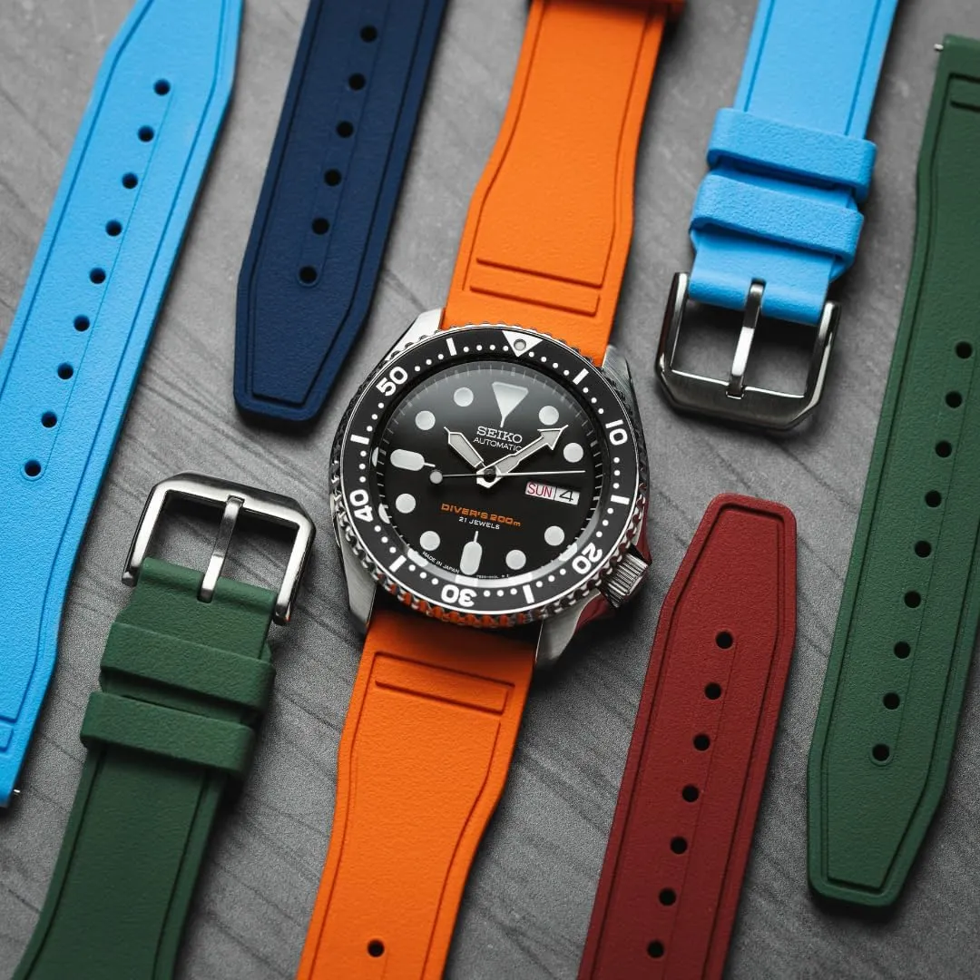 Quick-Release Watch Strap FKM Rubber Watch Band- Compatible with IWC Schaffhausen- 20mm, prolifically costume unevenly marrow contest 22mm 