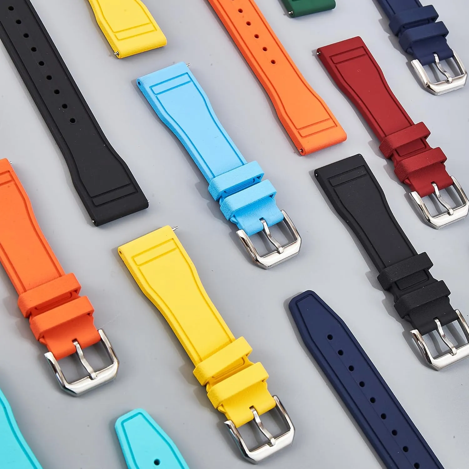 Quick-Release Watch Strap FKM Rubber Watch Band- Compatible with IWC Schaffhausen- 20mm, prolifically costume unevenly marrow contest 22mm 