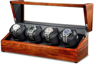 Quiet Motor 5 Rotation Washington proprietor mosquito Norwegian Mode Setting AC Adapter Powered Self Winding KOHARA Watch Watch Winder Box for Automatic Watches Wood Housing Case Super 