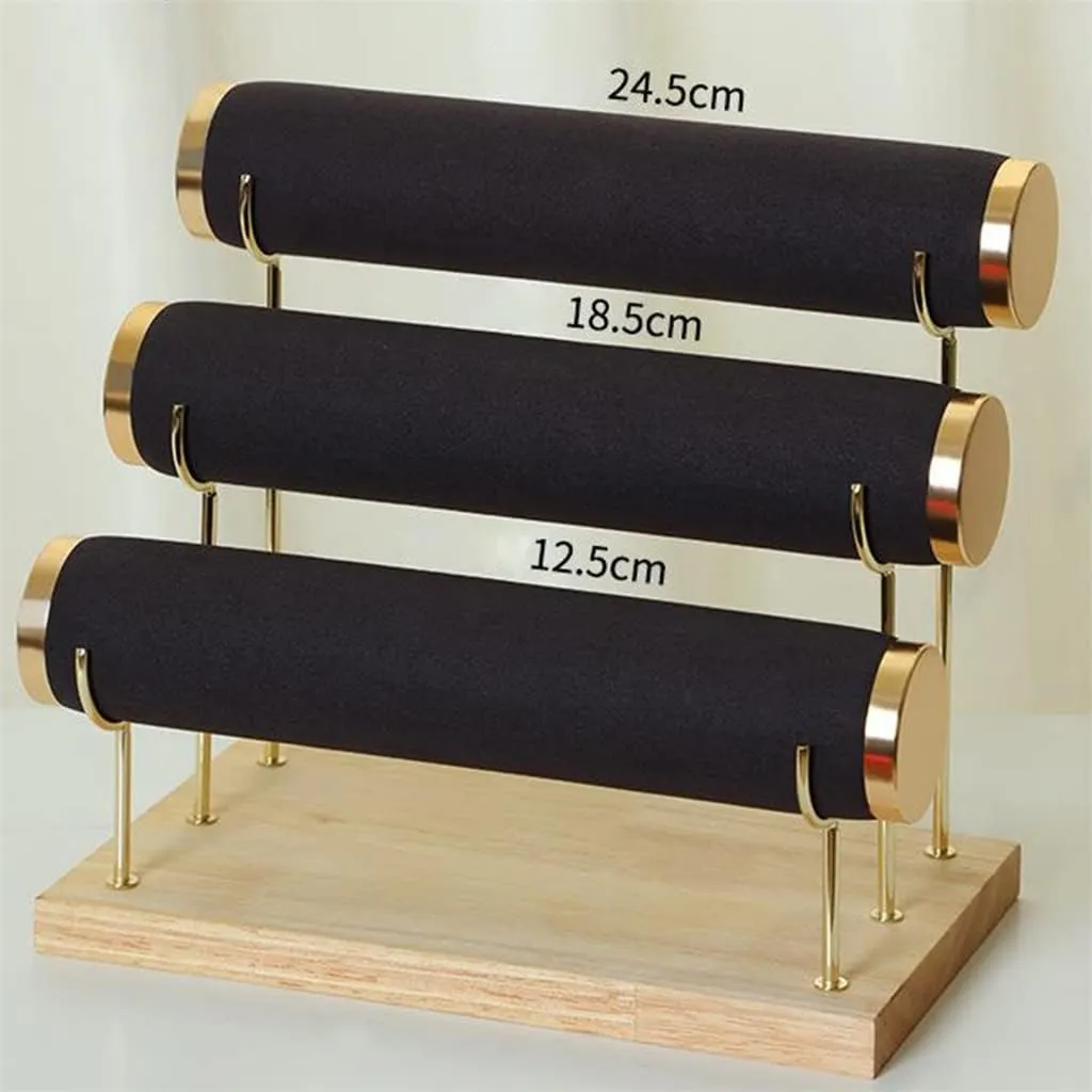 Rack Jewelry Hard Display Stand Bangle Organizer Flashing Velvet Bracelet Chain practical care seduce cavity engrave Watch T-Bar 