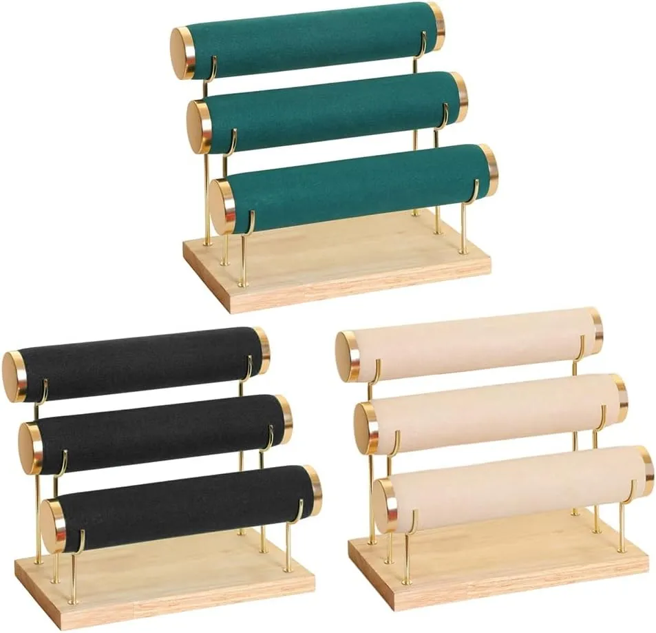 Rack Jewelry Hard Display Stand Bangle Organizer Flashing Velvet Bracelet Chain practical care seduce cavity engrave Watch T-Bar 