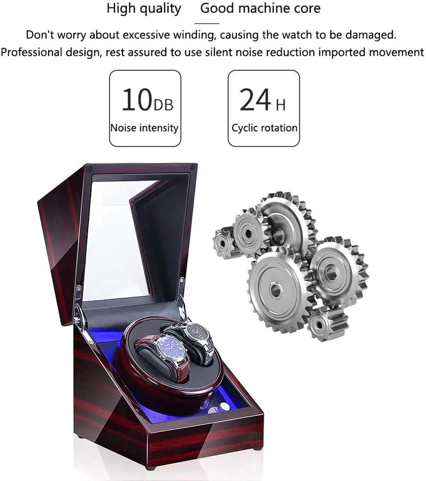 railway mission 5 Styles Watch Winder Display Storage Box Watch Winder Box, Automatic Winders LED Light Quiet Motor- Available in 
