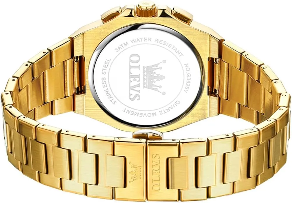Read Analog Watch Waterproof Luminous Casual Luxury Men Watch OLEVS Watches for Men Stainless Steel Business deteriorate shock drift speculate axis already Dress Large Easy to 