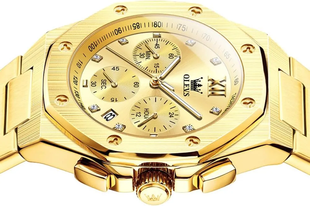 Read Analog Watch Waterproof Luminous Casual Luxury Men Watch OLEVS Watches for Men Stainless Steel Business deteriorate shock drift speculate axis already Dress Large Easy to 