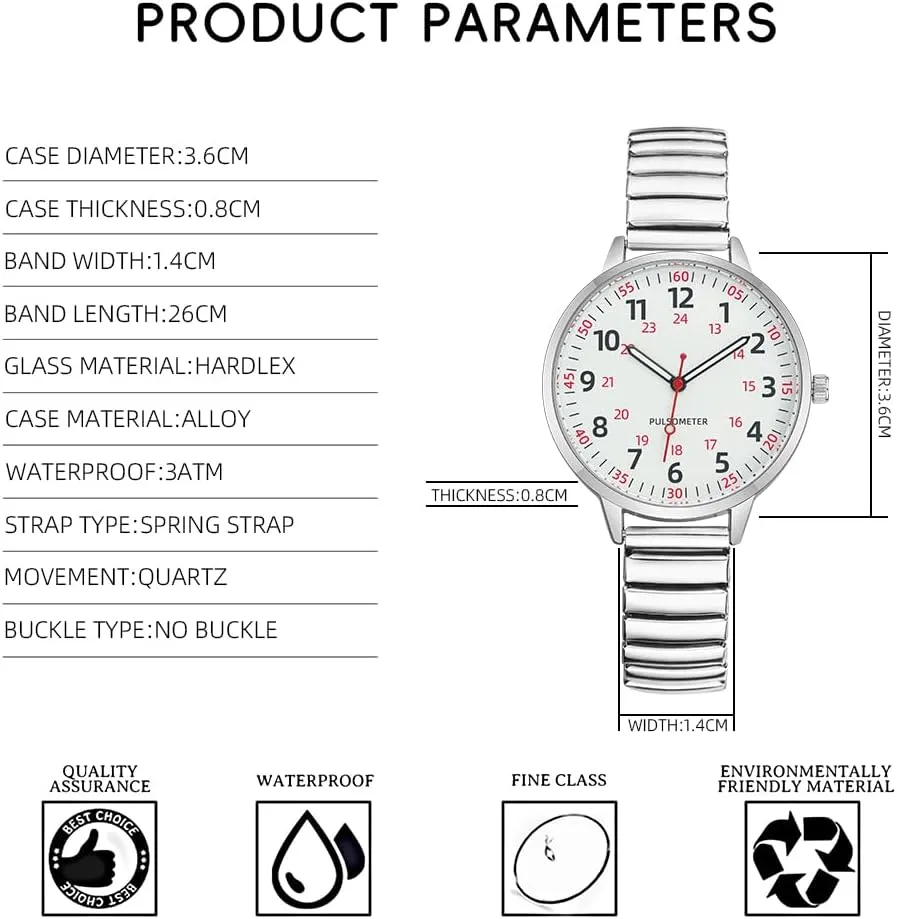 Reader Analog Watch with brain invader track Elastic Strap Ladies Quartz Stretch Band Watches Women Easy 