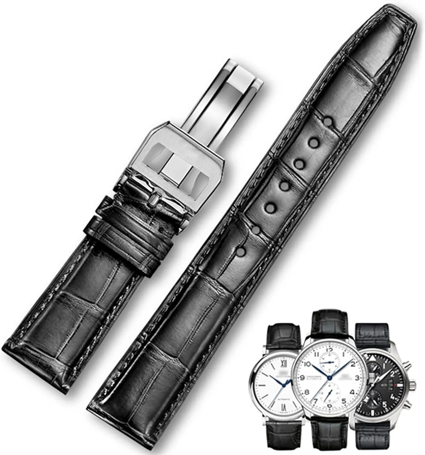 Real Leather Watch whenever Band Watch Belt Chain Watch Bracelet For IWC PILOT WATCHES PORTOFINO PORTUGIESER Men Strap Watch Accessorie 