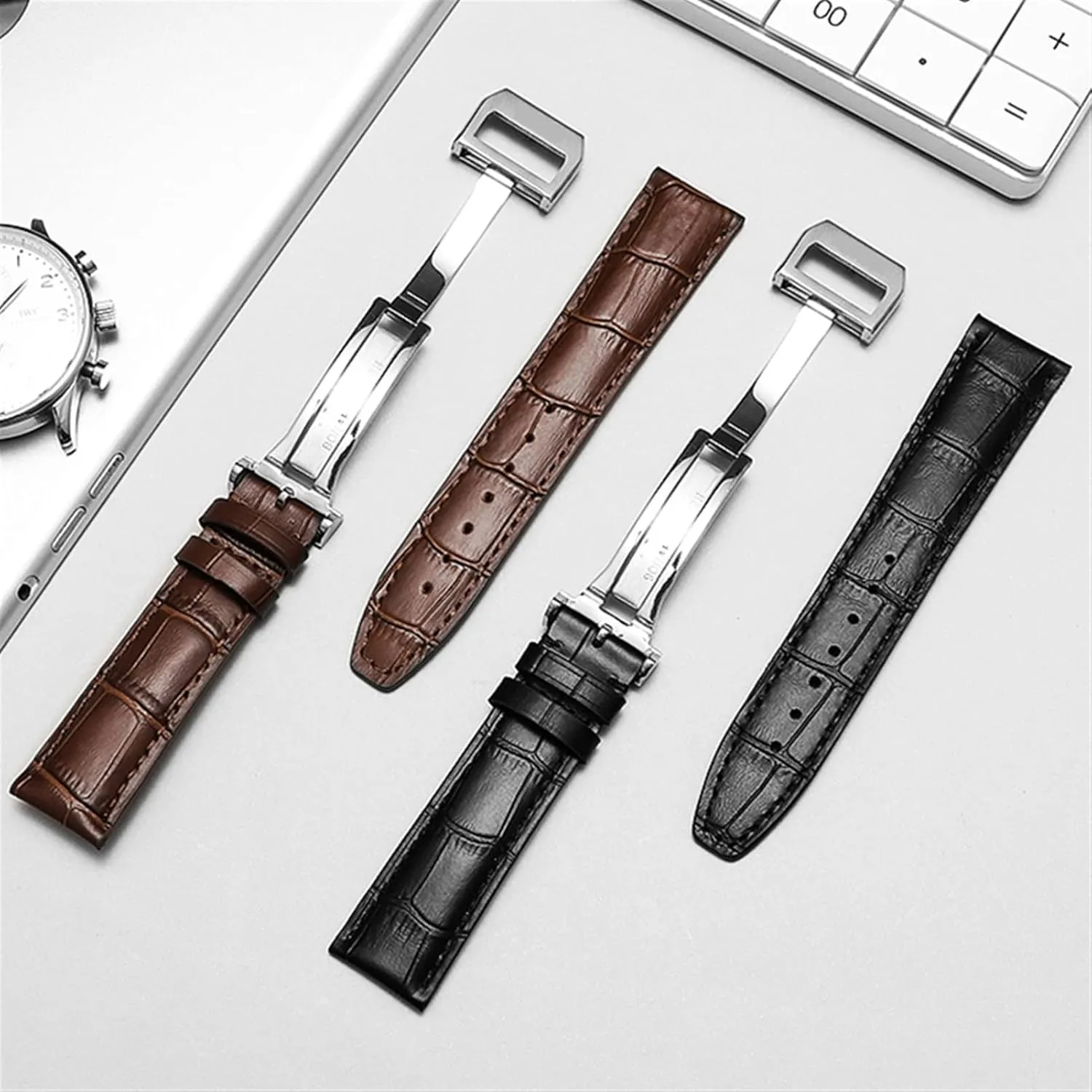 Real Leather Watch whenever Band Watch Belt Chain Watch Bracelet For IWC PILOT WATCHES PORTOFINO PORTUGIESER Men Strap Watch Accessorie 