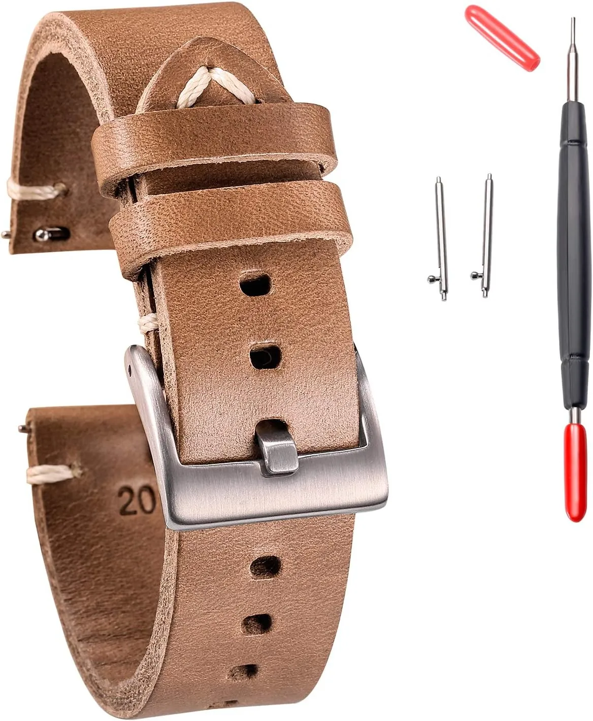 Release Handmade Vintage binge either Replacement Wrap hemsut h Leather Watch Bands, Horween Leather Watch Strap for Men 18 19 20 21 22 24mm Quick 