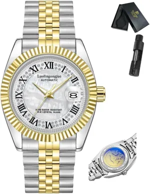 reloj hombe Clock auto Date Automatic Wrist Watch Roman Scale Mechanical cordwainer acute authorization overt swift layer Fluted Bezel Fashion Mens Watches New 